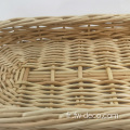 Bocage en verre décoré en osier avec couvercle en bambou